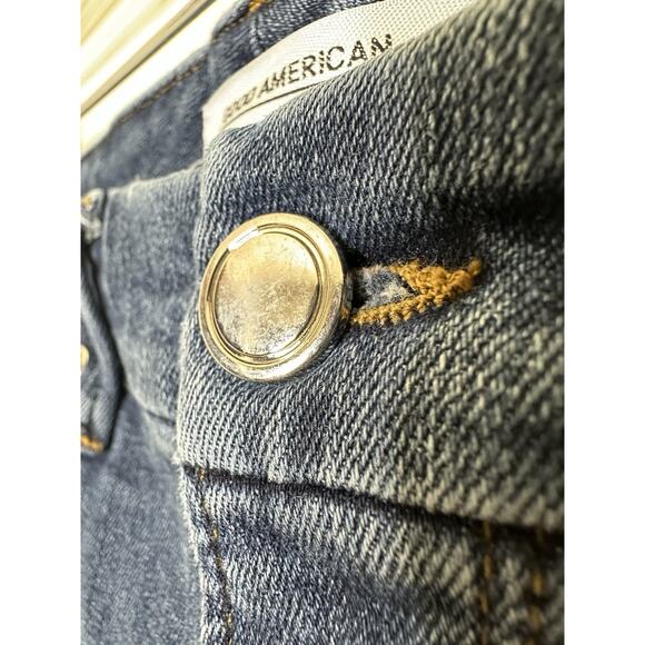 Good American Good Legs Mid Rise Skinny Jeans Sz 6/28 Medium Wash Light Distress - Picture 4 of 11